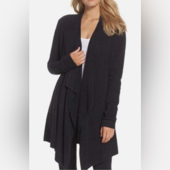 Barefoot Dreams Cardigan Sweater Bamboo Chic Lite Drape Front Soft Cozy Sz S/M - Picture 5 of 11